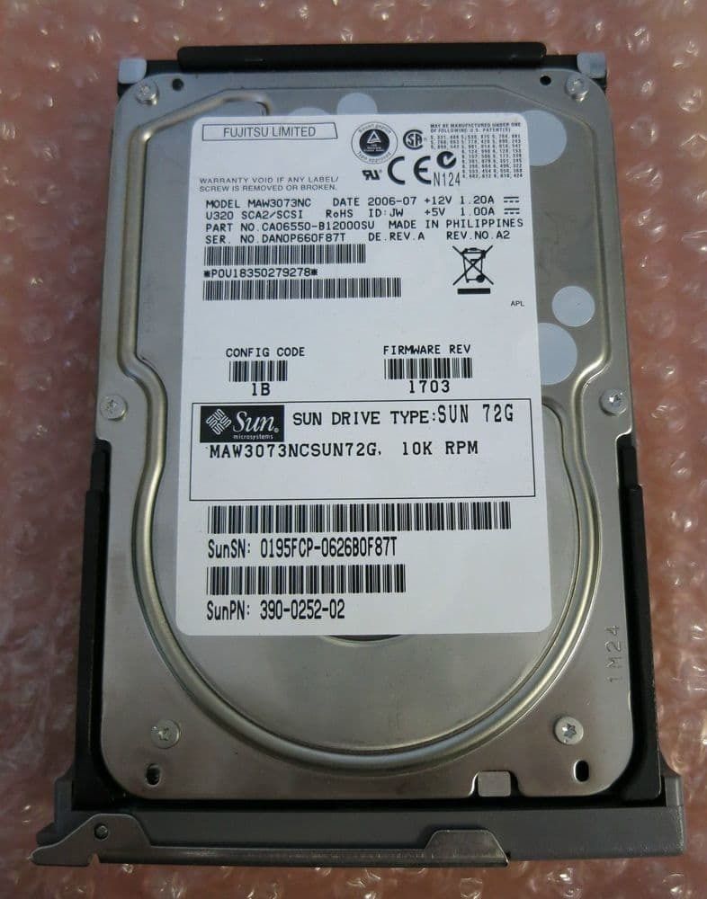 Жесткий диск Sun Microsystems 72GB 10K Ultra320 SCSI CA06550-B12000SU