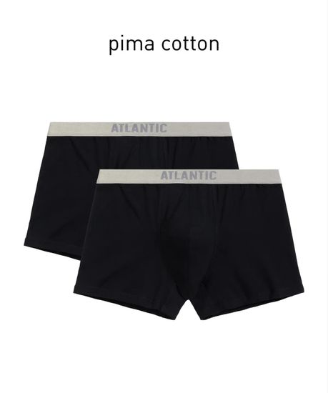 Трусы мужские боксеры (2шт), Atlantic 2BMH-012, черный