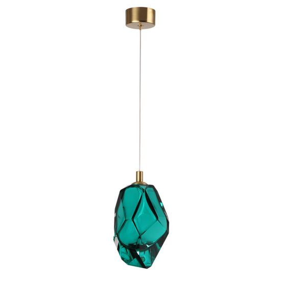 7110/4LA L-VISION ODL25 Подвесной светильник зеленый/бирюз. стекло/металл IP20 LED 4W 300Лм 3000K 200° 220V GEMME