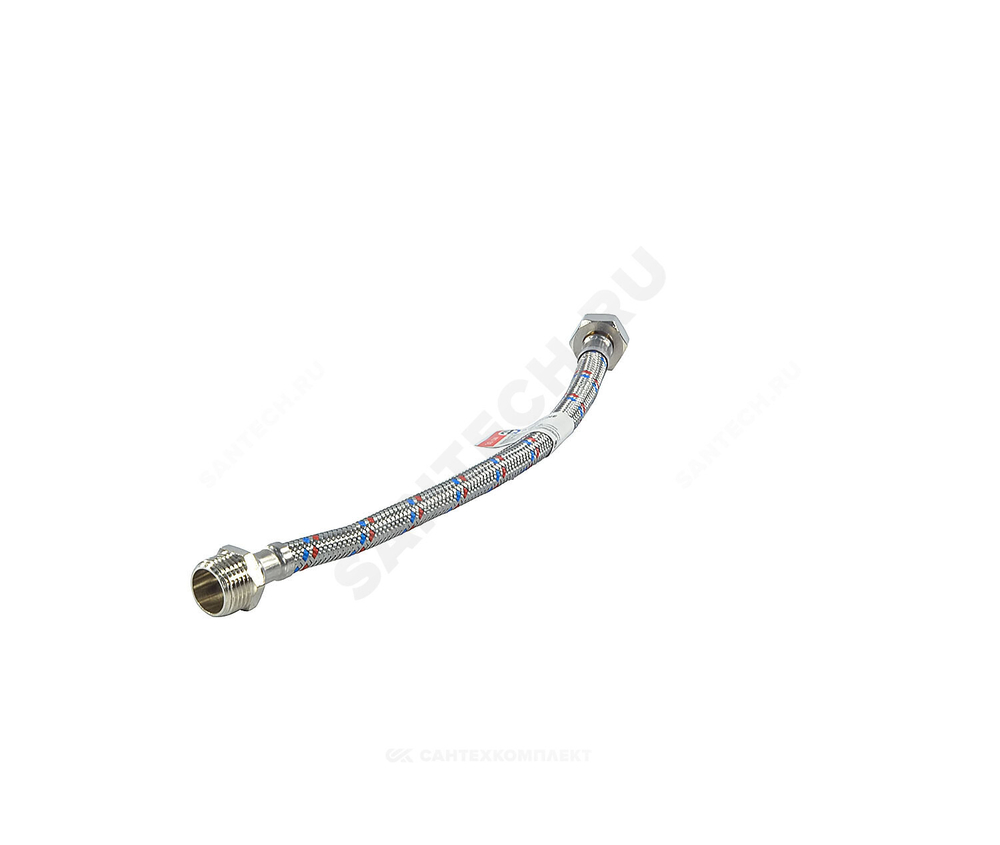 Подводка гибкая для воды нержавеющая оплетка 1/2" г-ш L=1м AQUALINE 01432