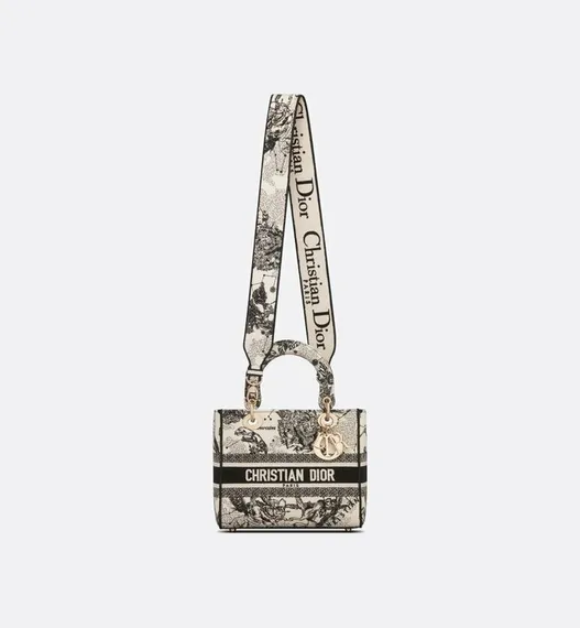 Сумка Dior Lady D-lite, модель среднего формата кремовый