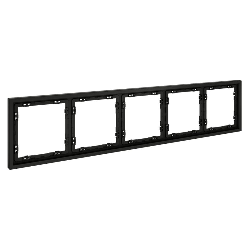 Рамка пластиковая VOLTUM S70 на 5 постов, (черный матовый)