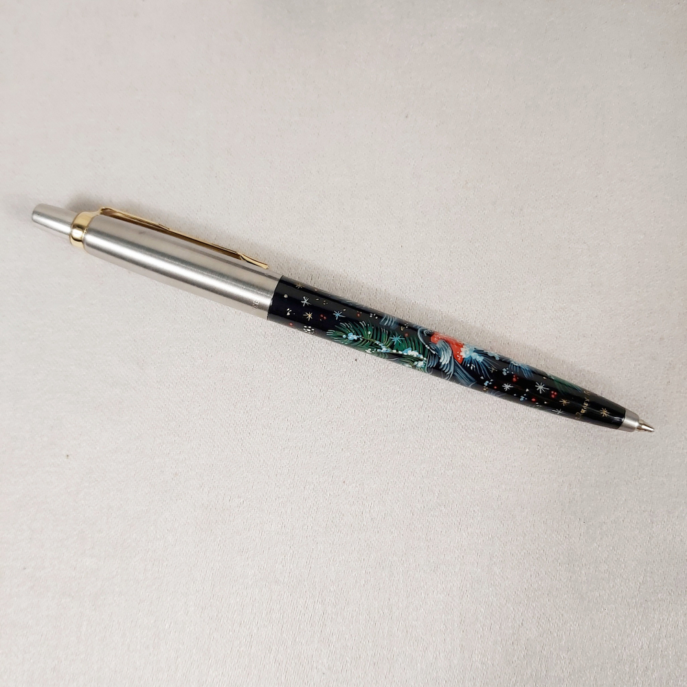 Ручка "Снегири" с ручной росписью Палех
