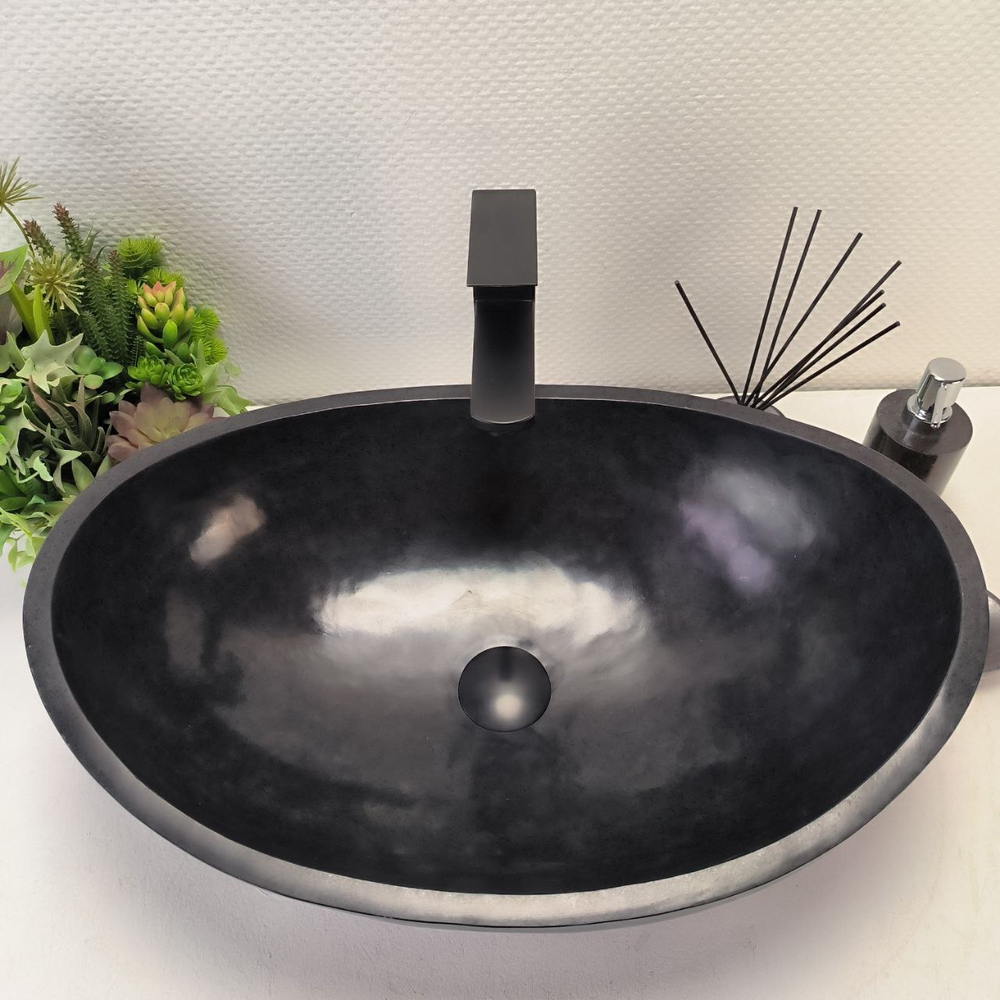 Раковина из камня Андезит Oval Black OA-62835 (55*38*19) 104