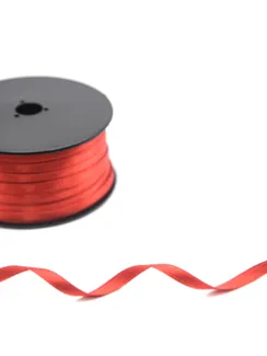 Лента атласная, 6 мм, красный 100