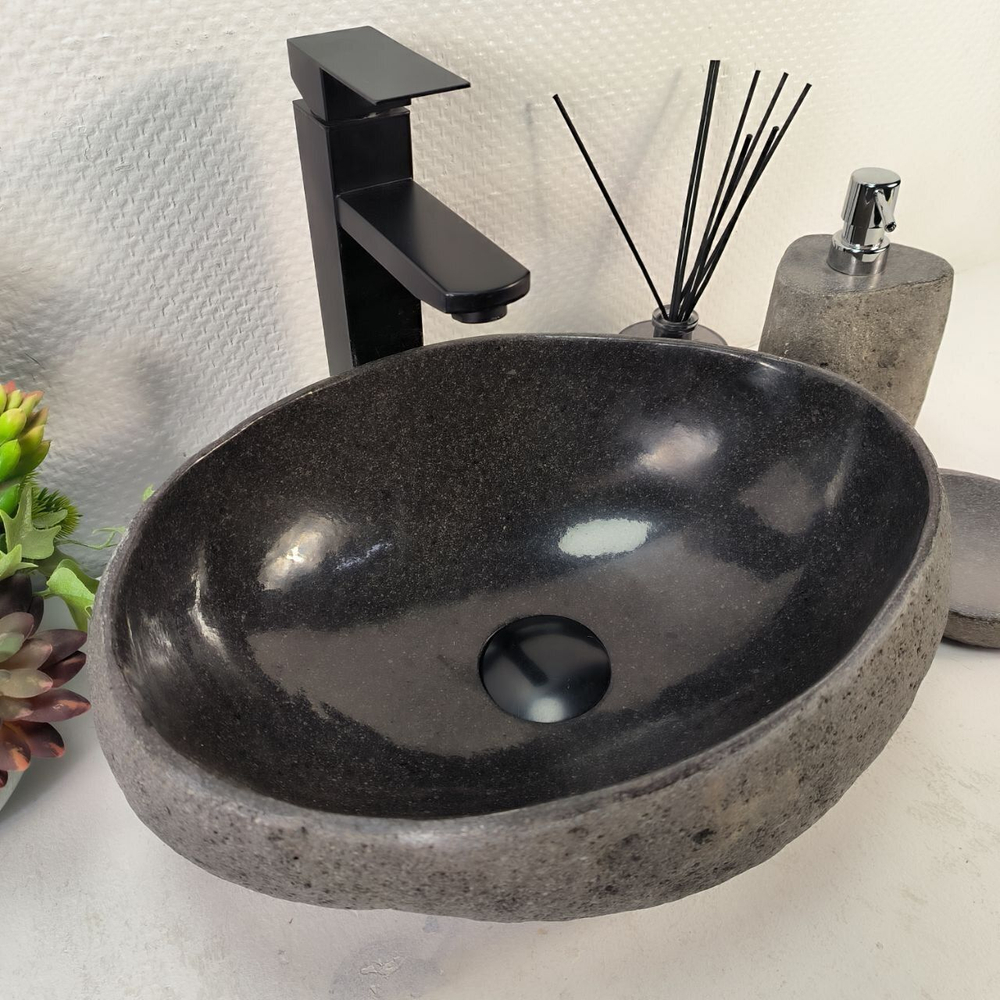 Каменная раковина из речного камня RS-05289 (38*29*15) 0860 из натурального камня