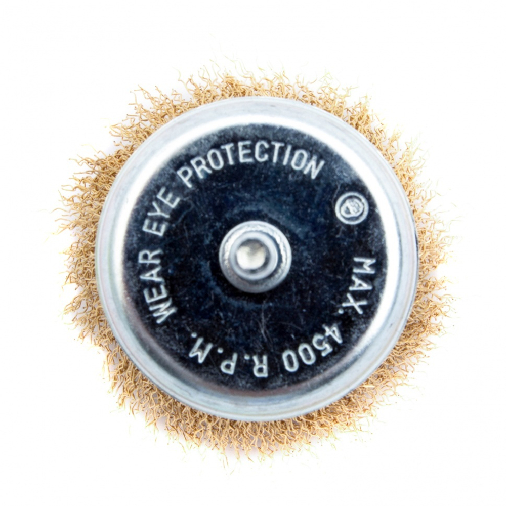 Щетка для дрели, 75 мм, "чашка" со шпилькой, латунированная витая проволока Matrix