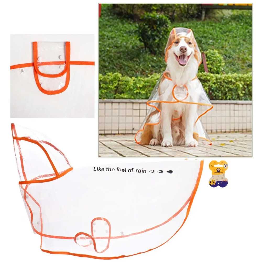 Дождевик для крупных пород собак «KOMFORT», прозрачный, р 3XL