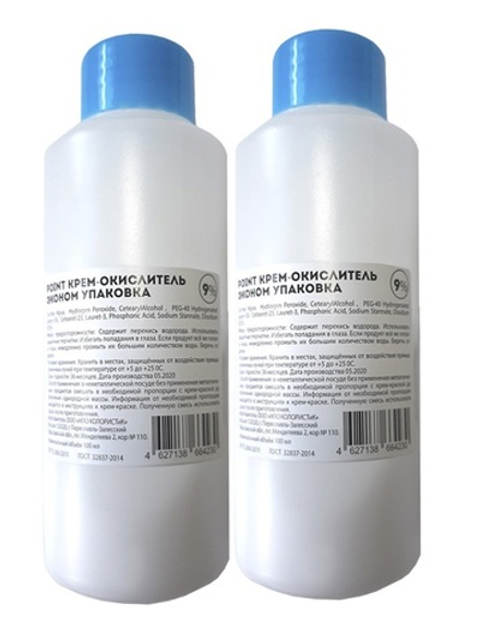 POINT. Оксид ЭКОНОМ (крем-окислитель, эмульсия, оксигент, оксидант) 9%, 2*100 мл