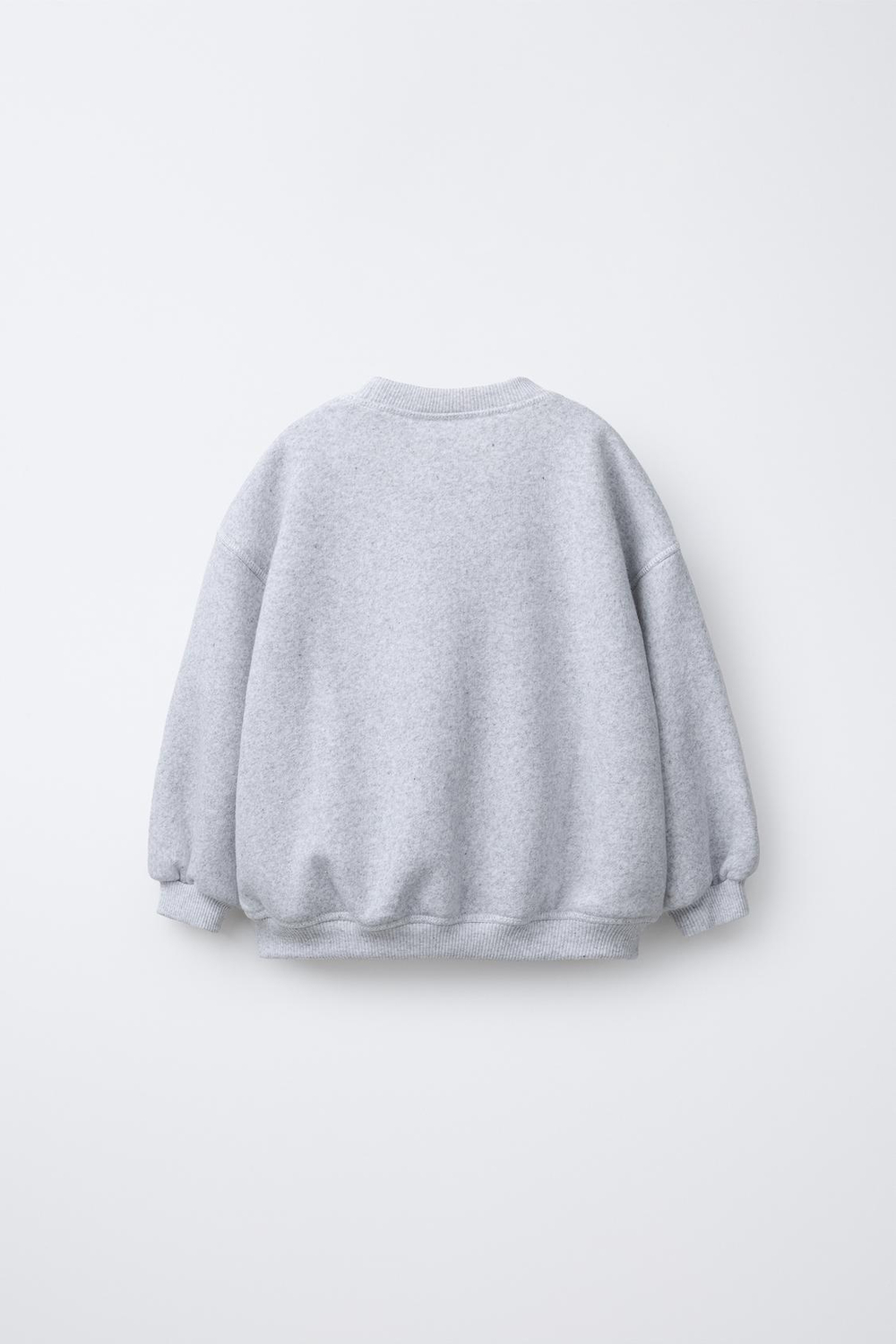 ZARA ТОЛСТОВКА С ВЫШИТОЙ НАДПИСЬЮ ИЗ МАХРОВОЙ ТКАНИ, СЕРЫЙ МЕЛАНЖ