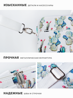 Сумка для ноутбука 15,6" и 17" с ремнем на плечо и большим карманом спереди (Кактус)