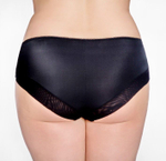 Трусики-слипы из микрофибры и полупрозрачной сетки (Размер: 4X) (Цвет: черный)