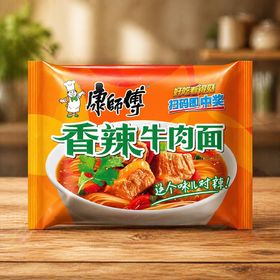 Лапша Kangshifu в пачке со вкусом пряной острой говядины, 104г.