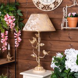 Настольная лампа Терра Spring Айвори с абажуром №38 Антиквайт