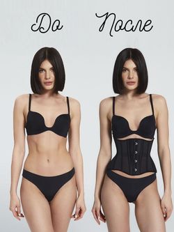 Черный прозрачный корсет MINI