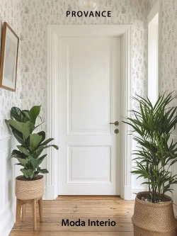 Обои виниловые на флизелиновой основе Provance (Moda Interio), прованс веточки серые, для спальни, метровые