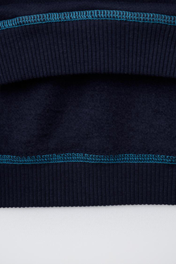 ZARA ТОЛСТОВКА С КОНТРАСТНОЙ ОТСТРОЧКОЙ, МОРСКОЙ СИНИЙ