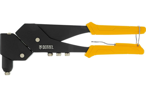 Заклепочник Denzel ручной, 285 мм, поворотный, 0-360, заклепки 2,4-3,2-4,0-4,8 мм 40442