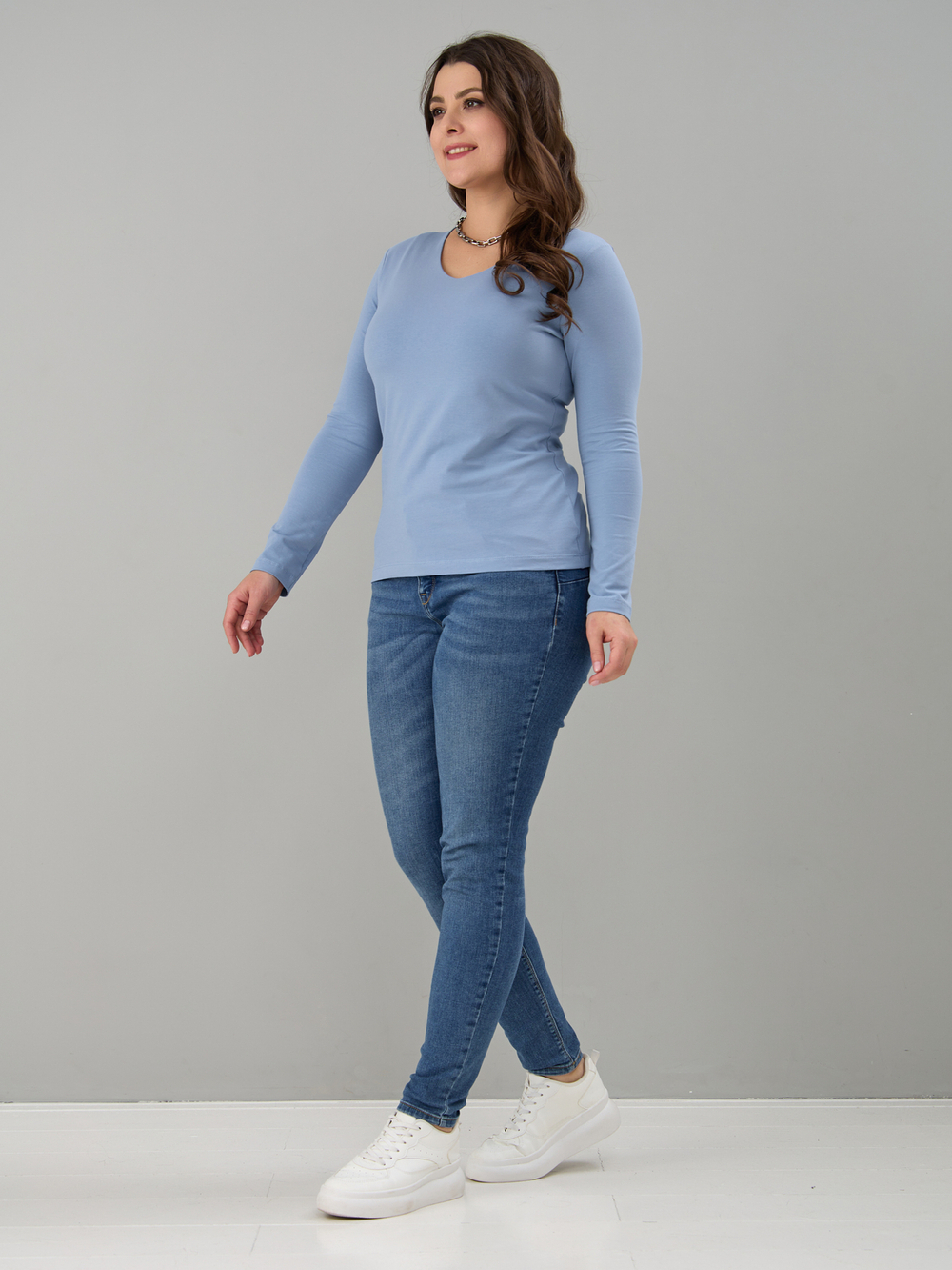 Лонгслив ЛНкл-080/небесный