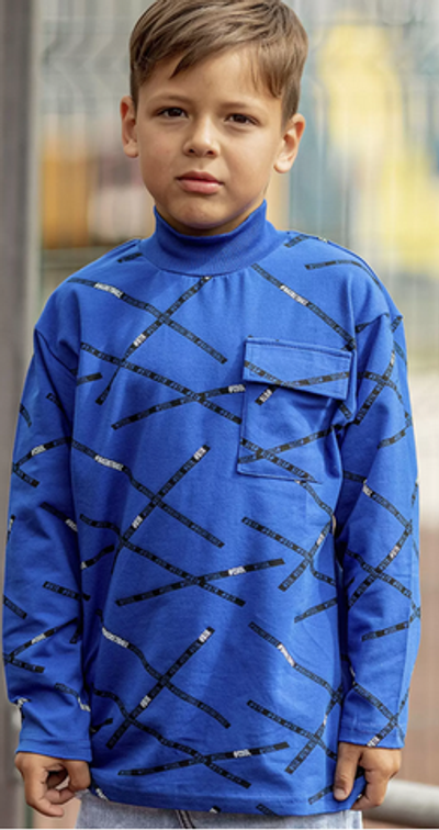 Лонгслив для мальчиков дл.рукав 059_ОС22 синий р.110 (Батик)