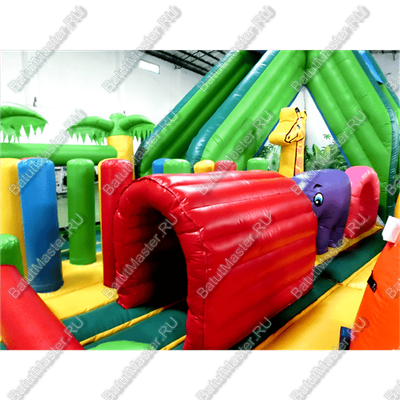 Коммерческий надувной батут "Джунгли малый со скалодромом"