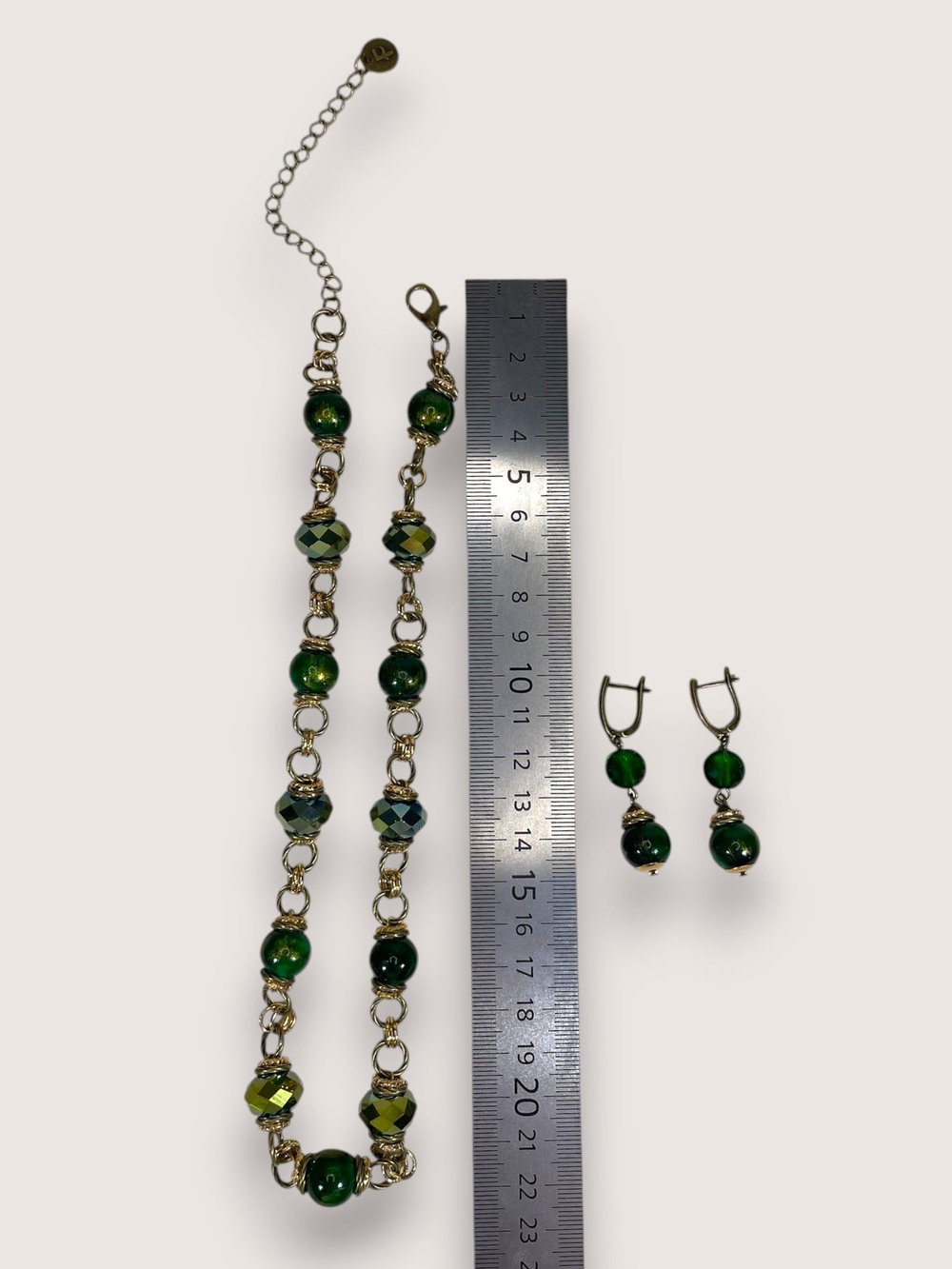 Комплект колье и серьги муранское стекло