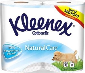 ТУАЛЕТНАЯ БУМАГА KLEENEX NATURAL CARE ТРЕХСЛОЙНАЯ (4ШТ)