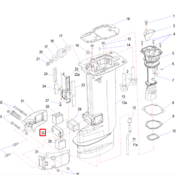 Основание подушки передней нижней Yamaha 20-30 (689-44553-00;30F-00.00.00.08;T30-05.00.11) (Yamaha)