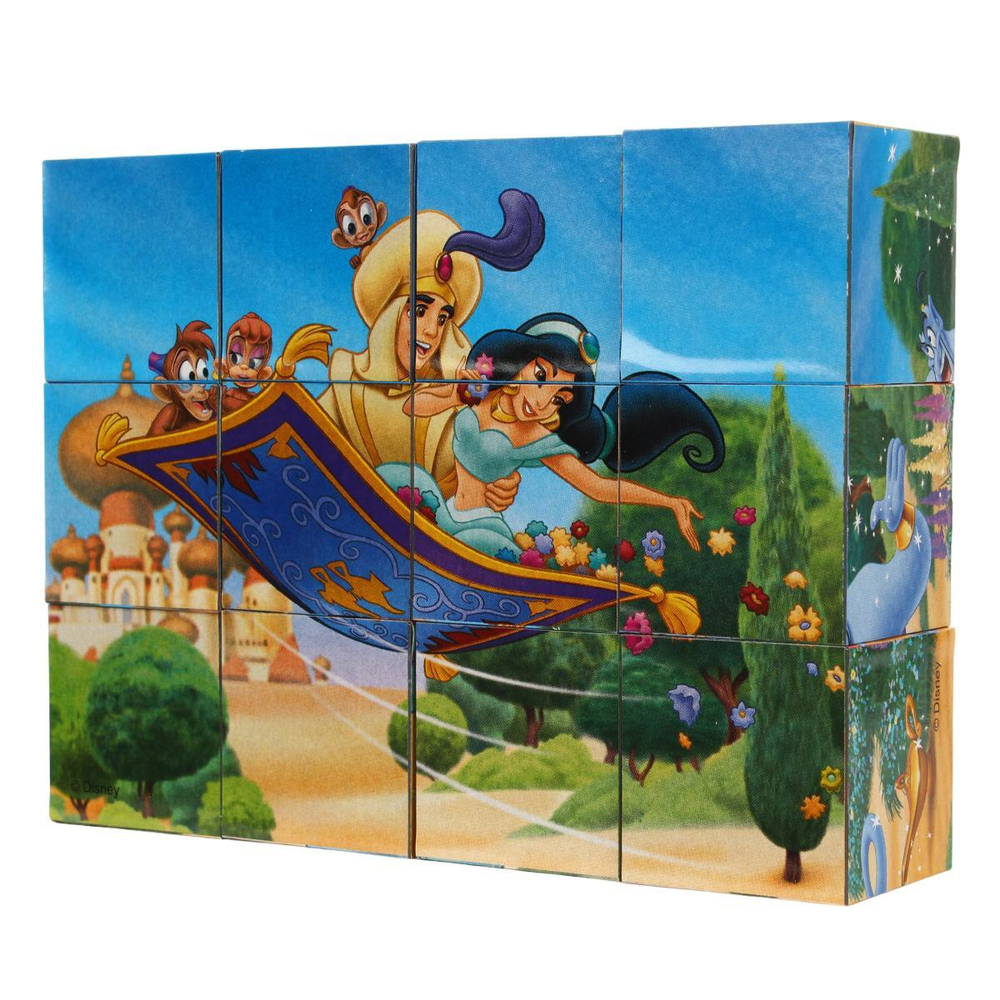 Кубики 12шт. Disney "Жасмин" (Степ пазл)