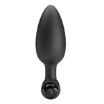 Черная анальная пробка с вибрацией - 11,5 см.