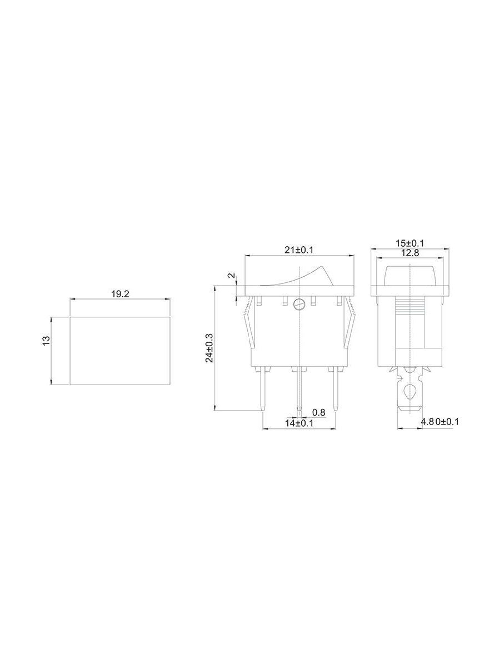 Выключатель клавишный 250В 6А (3с) ON-OFF красн. с подсветкой Mini (RWB-206; SC-768) Rexant 36-2150