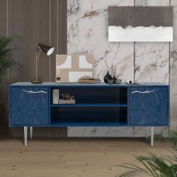 Тумба под ТВ Арт Колор leaves 155см Стайл Сильвер Королевский синий