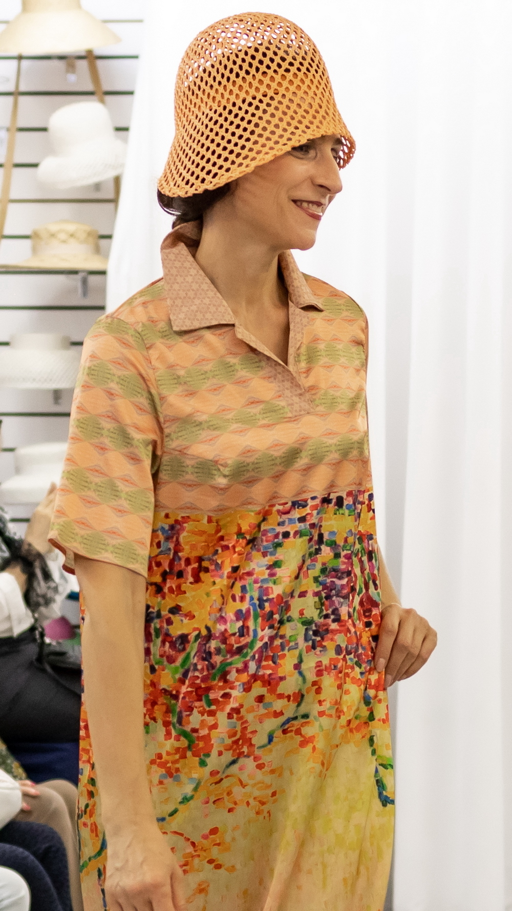 Платье-рубашка по мотивам картины Поля Синьяка "Аллея в Каннах"