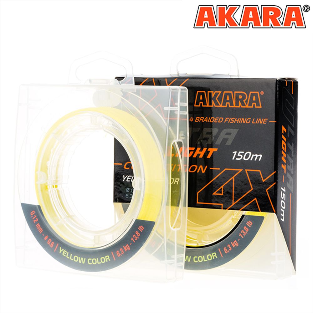 Шнур Akara Ultra Light Competition Yellow 150 м 0,10