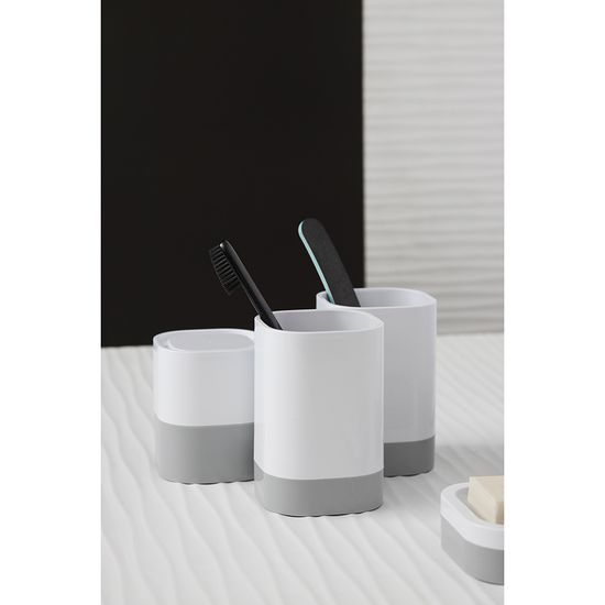 Стакан для зубных щеток tyer, 470 мл, белый/серый