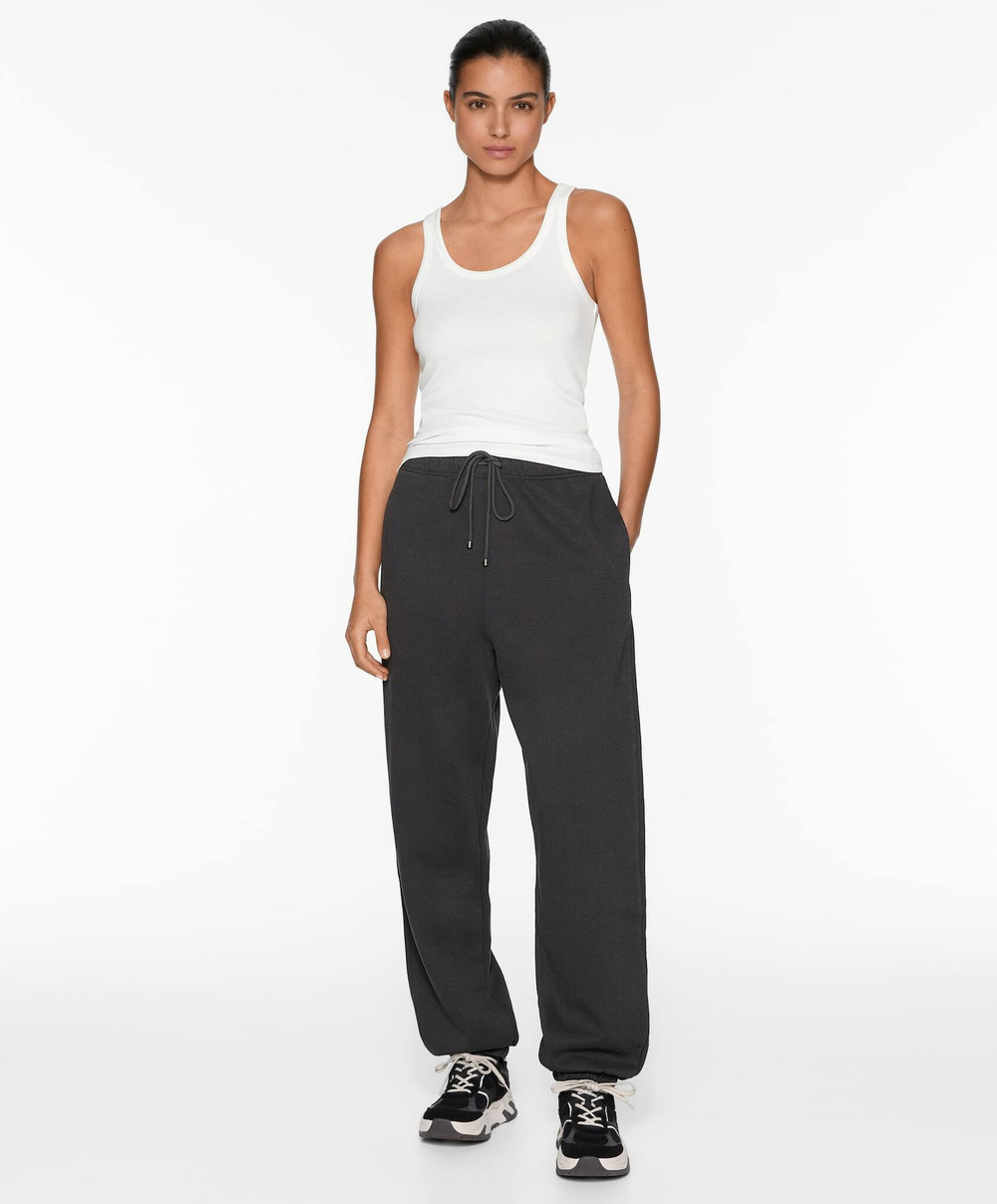 Oysho Топ на бретелях в рубчик, белый