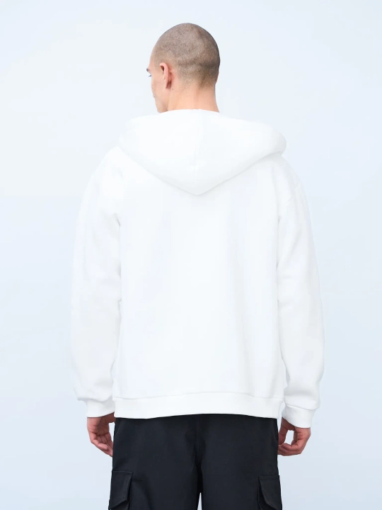 Худи оверсайз на молнии без начеса (молочный)