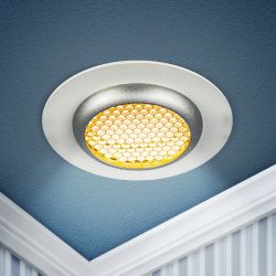 Встраиваемый светильник алюминиевый ЭРА KL109 WH/SL MR16 GU5.3 белый/серебро матовый | Алюминиевые встраиваемые светильники