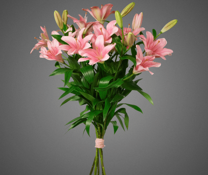 Букет из 5 розовых лилий