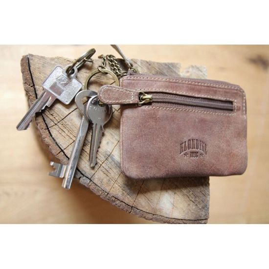 Ключница KLONDIKE «Tom», натуральная кожа в светло-коричневом цвете, 11 х 7,5 см