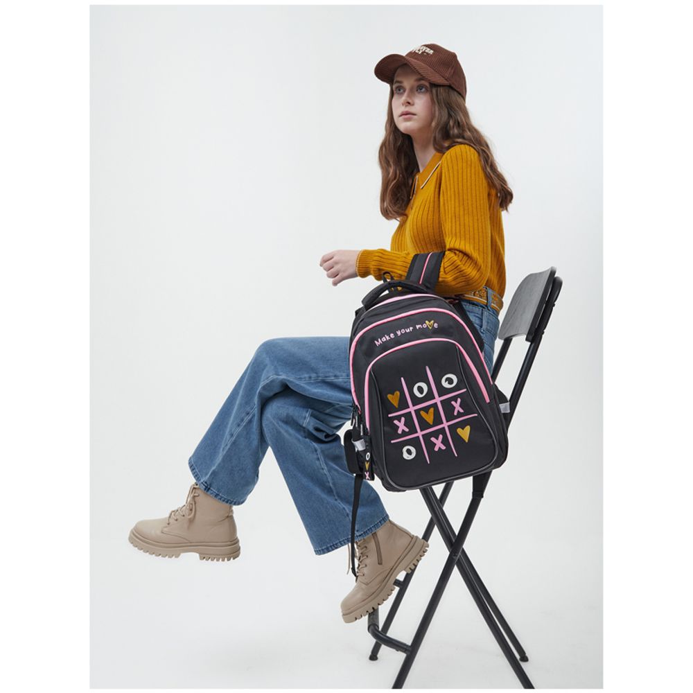 Рюкзак Berlingo Comfort "Tic tac toe" 38*27*18см, 3 отделения, 3 кармана, эргономичная спинка