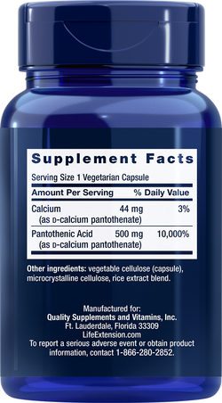 Pantothenic Acid Vitamin B-5 500 мг 100 капсул Life Extension