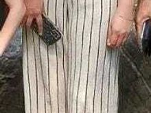 Qadın üçün enli ayaq, xətli şalvar 10901032