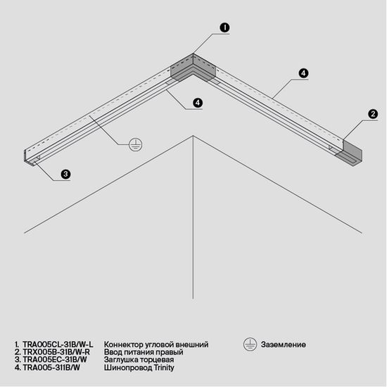 Комплектующие для систем освещения с токоведущими элементами Technical TRA005CL-31W-L