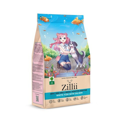 Zillii корм для собак мелких пород с чувствительным пищеварением с белой рыбой и лососем (Adult Dog Small Breed Sensitive Digestion)