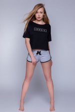 Молодежная пижама Sensis с короткими шортиками (Размер: S) (Цвет: черный с серым)