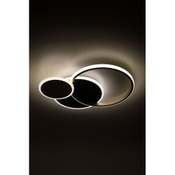 Светильник потолочный светодиодный ЭРА Модерн City CLL-1-60 3K-6,5K RC BK+GD с ДУ черный/золото