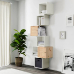 Комбинация для хранения - EKET / VÄLJARE/ VАLJARE IKEA/ ЭКЕТ/ ВАЛЬЯРЕ ИКЕА,  210х80 см, белый/под беленый дуб