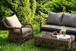 "Гранд Латте" лаунж-зона из искусственного ротанга, цвет коричневый