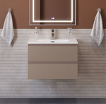 Тумба с раковиной подвесная BelBagno KRAFT-600-2C-SO-CO Бежевый матовый, раковина белая BB-8099-60